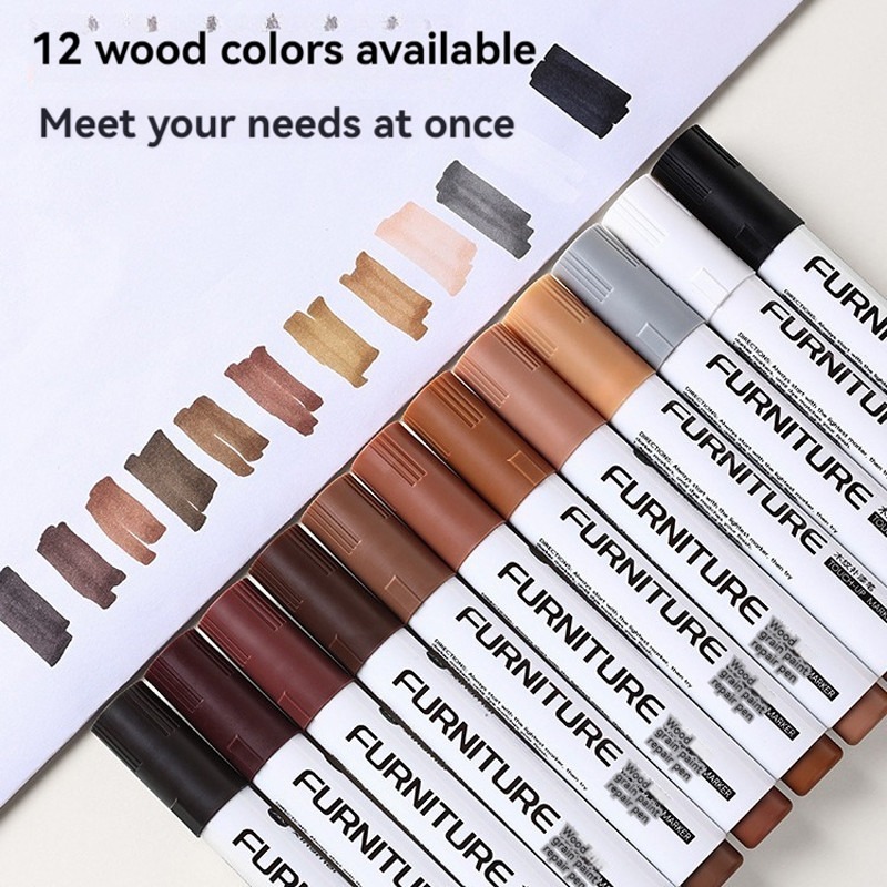 

12 Colors Furniture Touch Up Kit Markers Amp Filler Sticks Wood Composite Grain Paint Repair Pen
