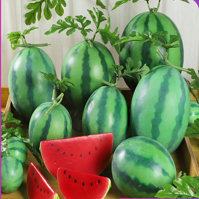 

Artificial Watermelon Plastic Watermelon With Leaf Vine Home Decoration Photography Props Artificial