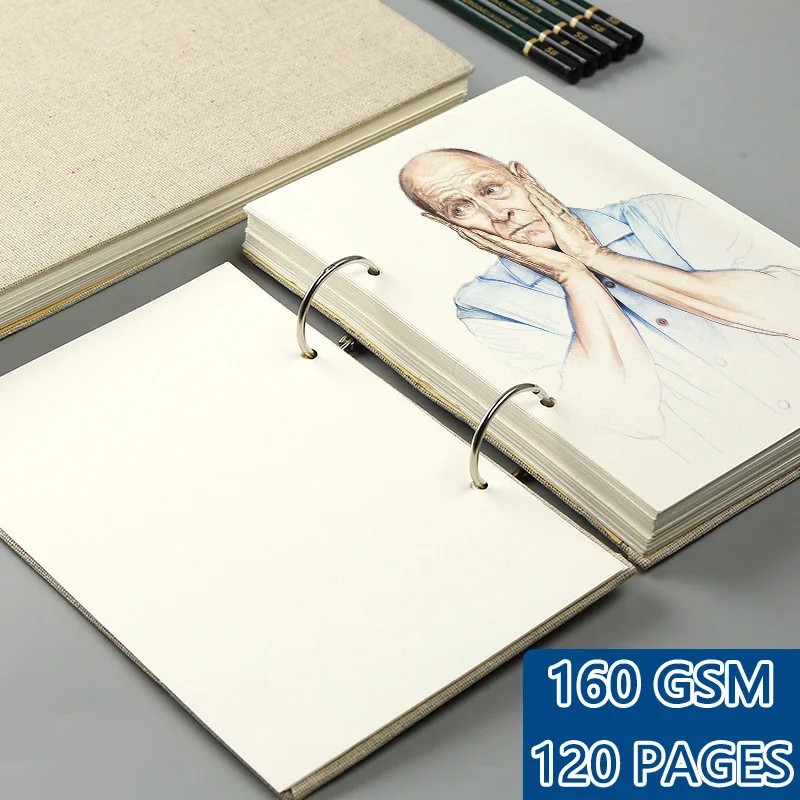 

160Gsm Thick Sketchbook Loose-Leaf Painting Art Book Detachable 60 Sheets Watercolor No Bleeding