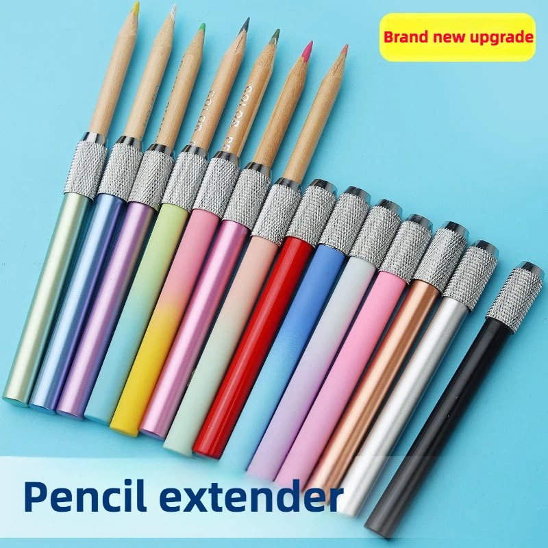 

New Writing Metal Color Rod 1 Pcs Adjustable Dual Head /Single Head Pencil Extender Holder Sketch