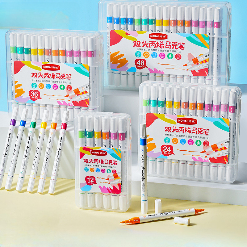 

Double-Headed Acrylic Marker Wholesale Stationery Graffiti Pen Art Special Hand-Painted Diy