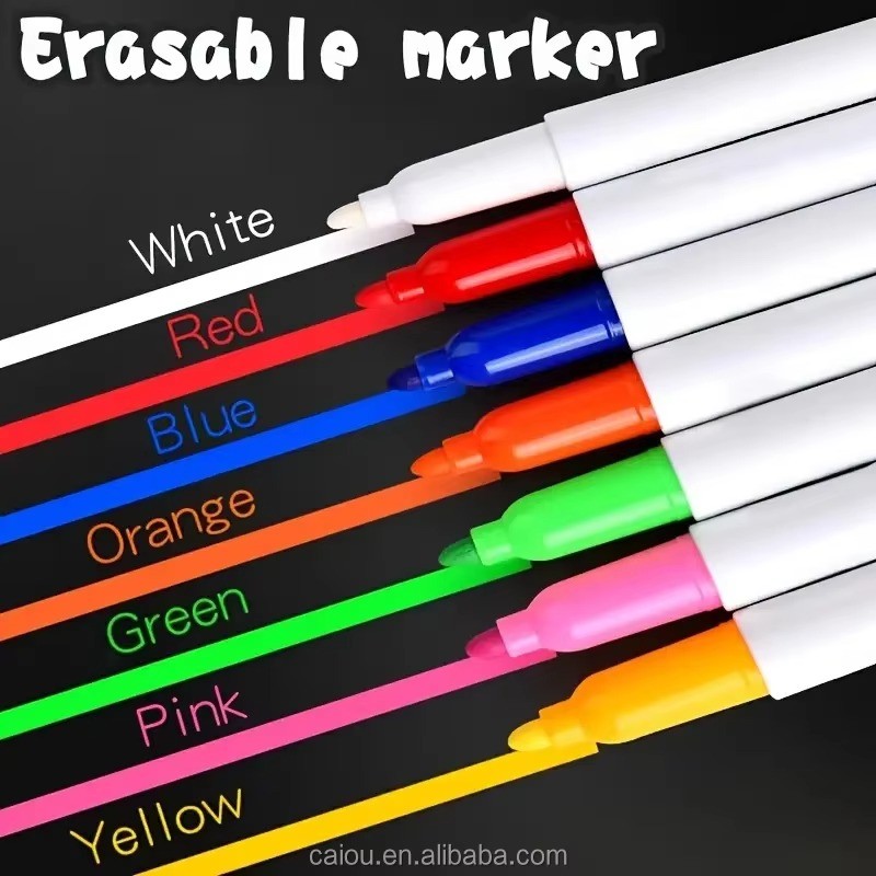 

Black And Red Washable Whiteboard Markers For Kids Colorful Chalkboard Liquid Markers Pencils For