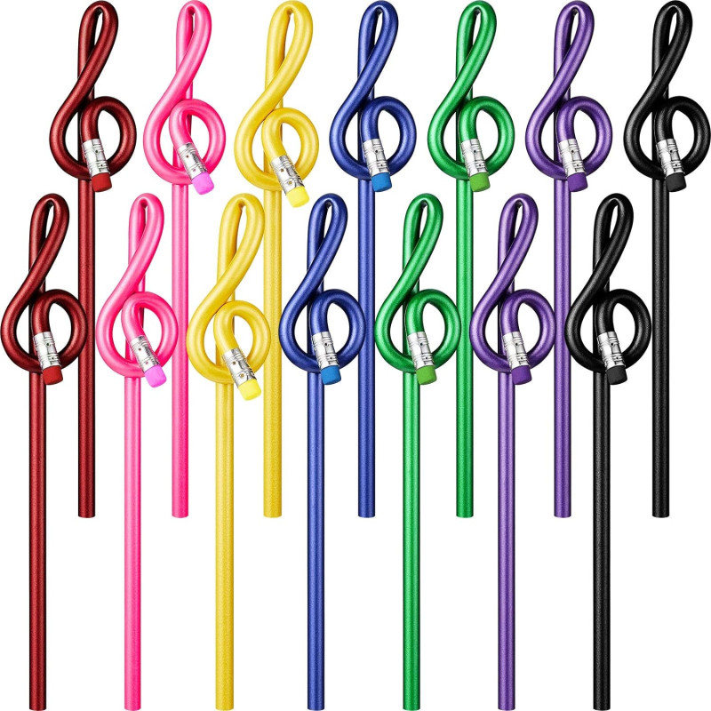 

20 Pcs Music Pencils Musical Note Pencils Treble Clef Pencils With Eraser, For Artists Students,