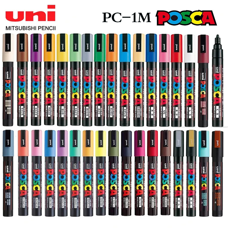 

Uni Posca Marker Pc-1M Acrylic Waterproof Permanent Graffiti Paint Pen For Rock Mug Ceramic Glass