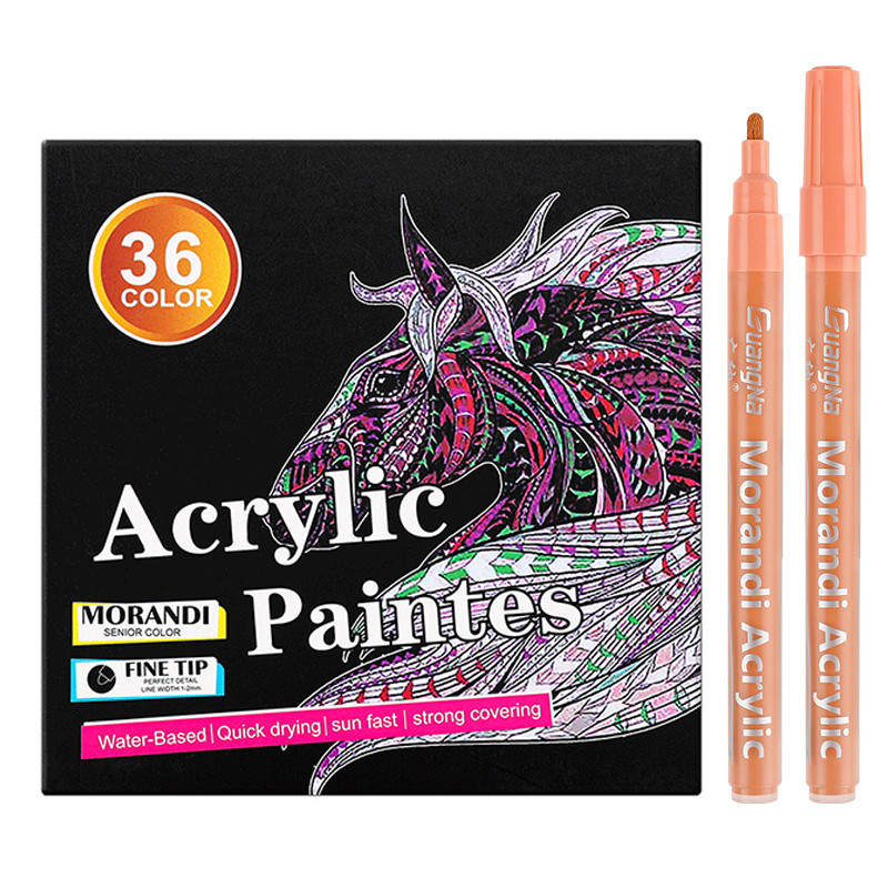 

12/24/36 Colors Morandi Acrylic Paint Marker Pen Set Ceramic Rock Glass Porcelain Mug Wood Fabric