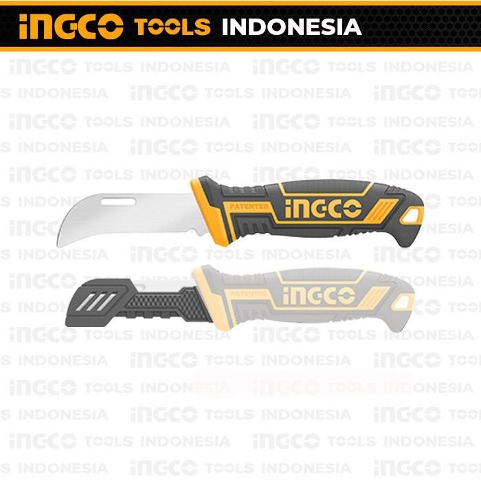 HARGA TERBARU CABLE STRIPPING KNIFE (CURVED 8) INGCO HPK82001 PISAU BENGKOK KUPAS PENGUPAS KABEL