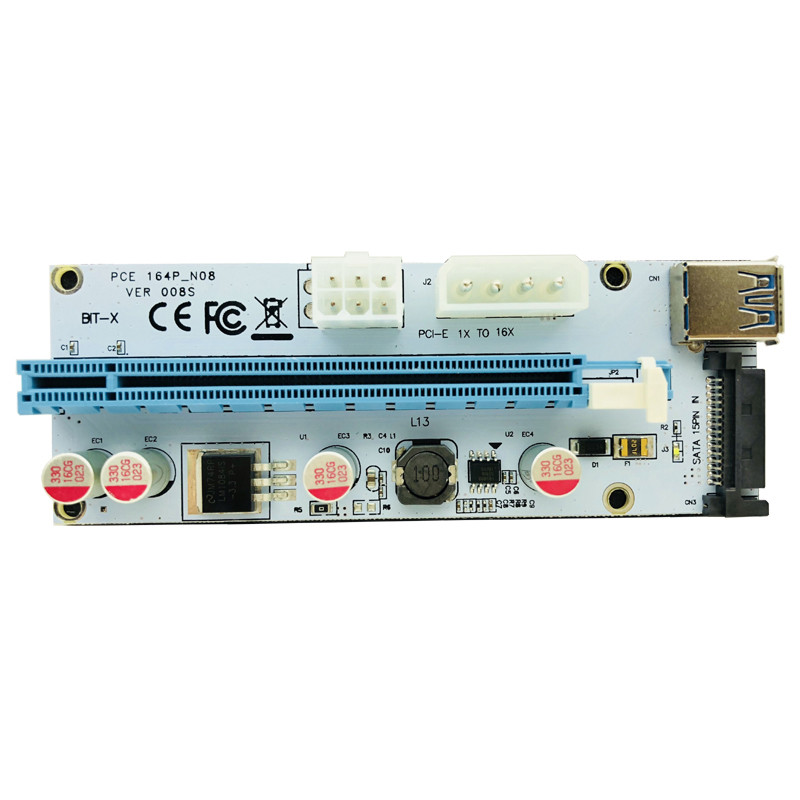 BEST SELLER 10PCS 008s PCI-E Riser 3 in 1 4pin Molex 6pin SATA 60cm PCIE 1x to 16x Adapter PCI Expre