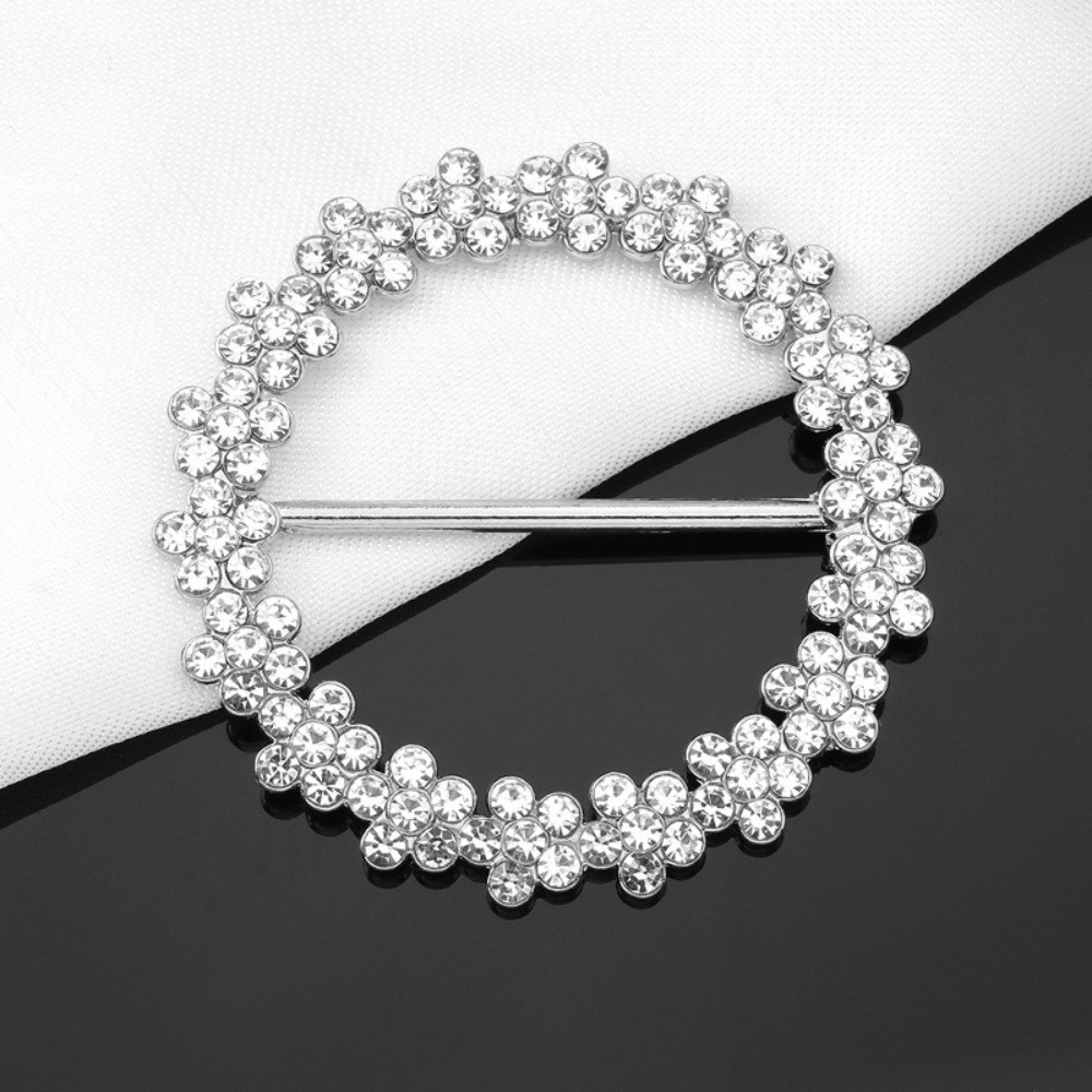 

1Pc Crystal Shawl Scarf Clip Pearl Brooches Ring Clip Clothing Corner Hem Waist Buckles Scarf Buckle