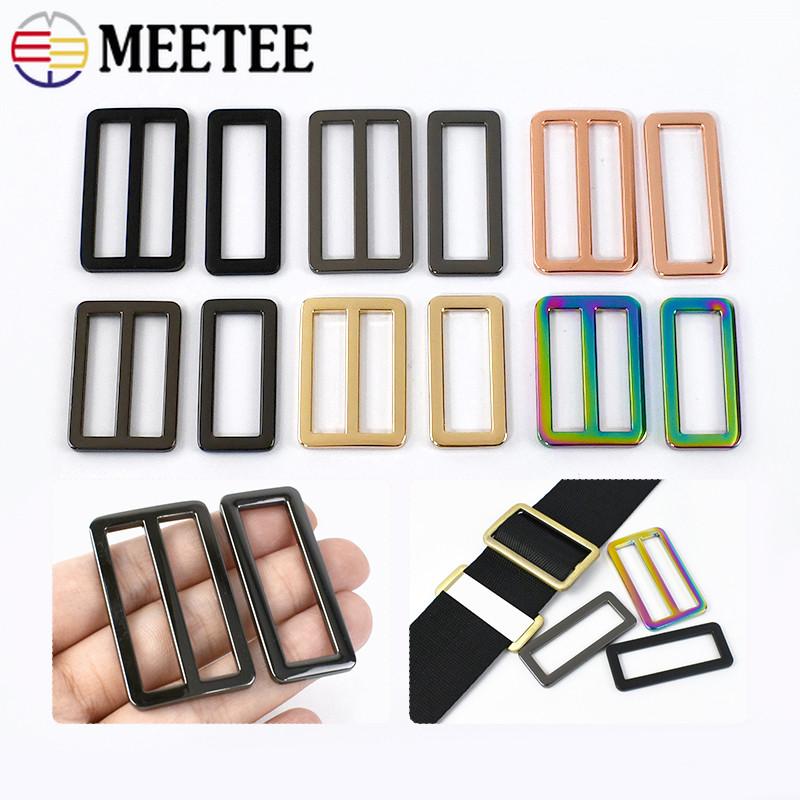 

10/20Pcs Meetee 20-50Mm Metal Buckles Tri-Glide Buckle Rings Bag Strap Webbing Adjust Clasp Belt