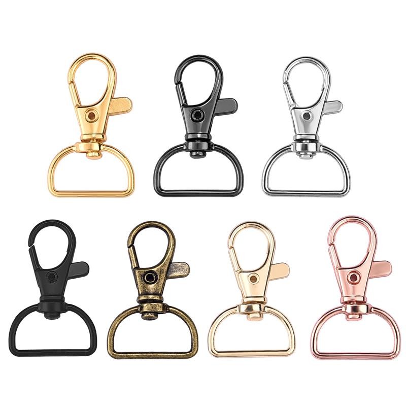 

5/10Pcs Swivel Clasps D Rings Alloy Metal Lanyard Snap Hooks Clip Hook For Keychain Bag Key Rings