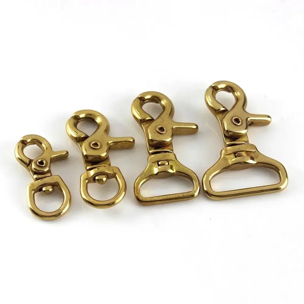 

Solid Brass Trigger Clips Swivel Eye Bolt Snap Hook Lobster Clasps For Leather Craft Bag Strap Belt