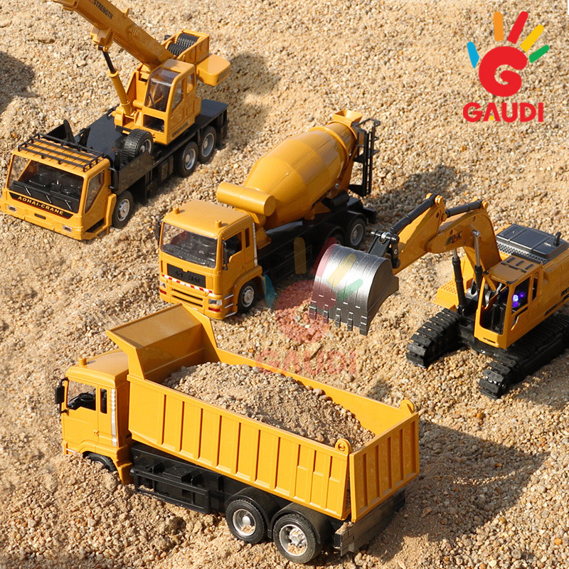 GaudiDump Truk Remote Control Mainan 8 Channel 1:24 Rc Truk Pemuat Konstruksi Besar Remote Control