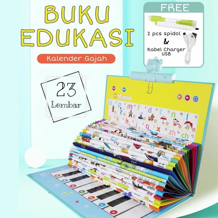 

TERLARIS! 32 buku edukasi 23 gajah soundbook inggris mandarin anak belajar