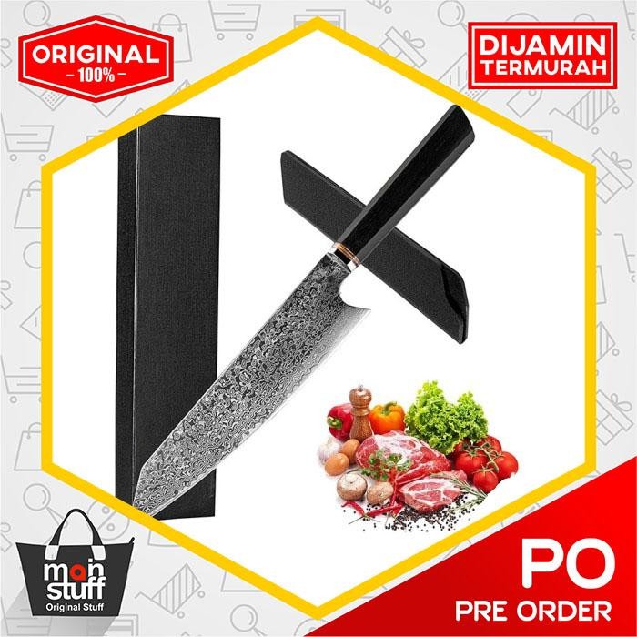 Akatomo 8-In Kiritsuke 'S Damascus Vg10 Steel Ori