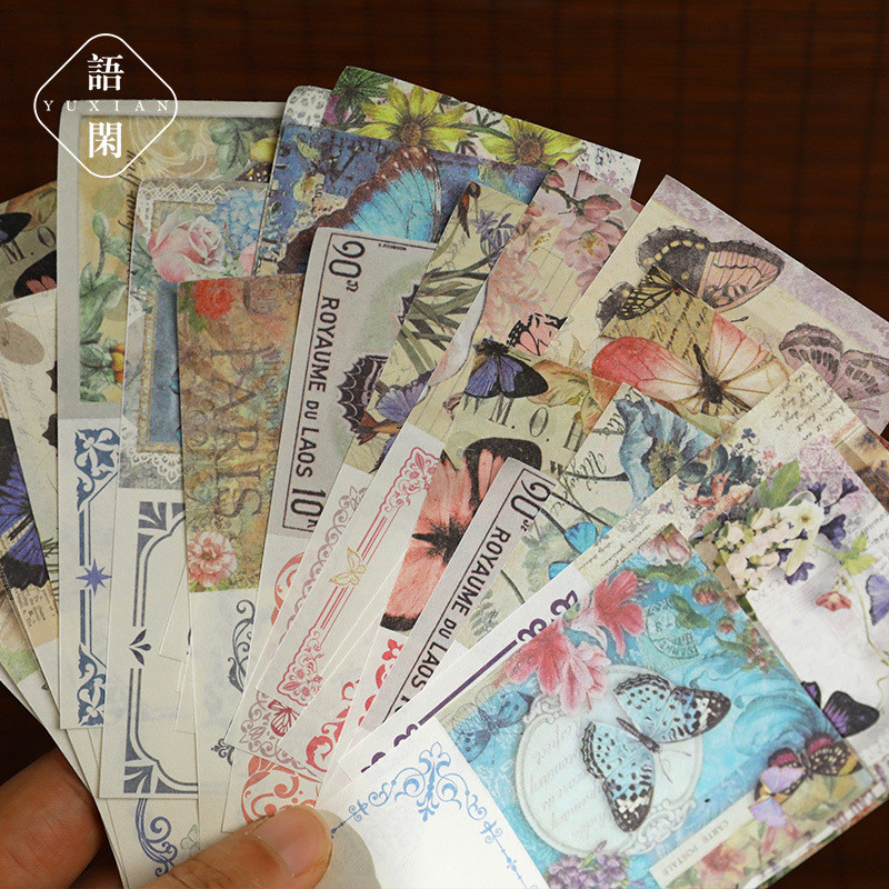 

42Pcs/Lot Memo Pads Material Paper Pengyou Butterfly Dream Stamps Journal Scrapbooking Paper Card