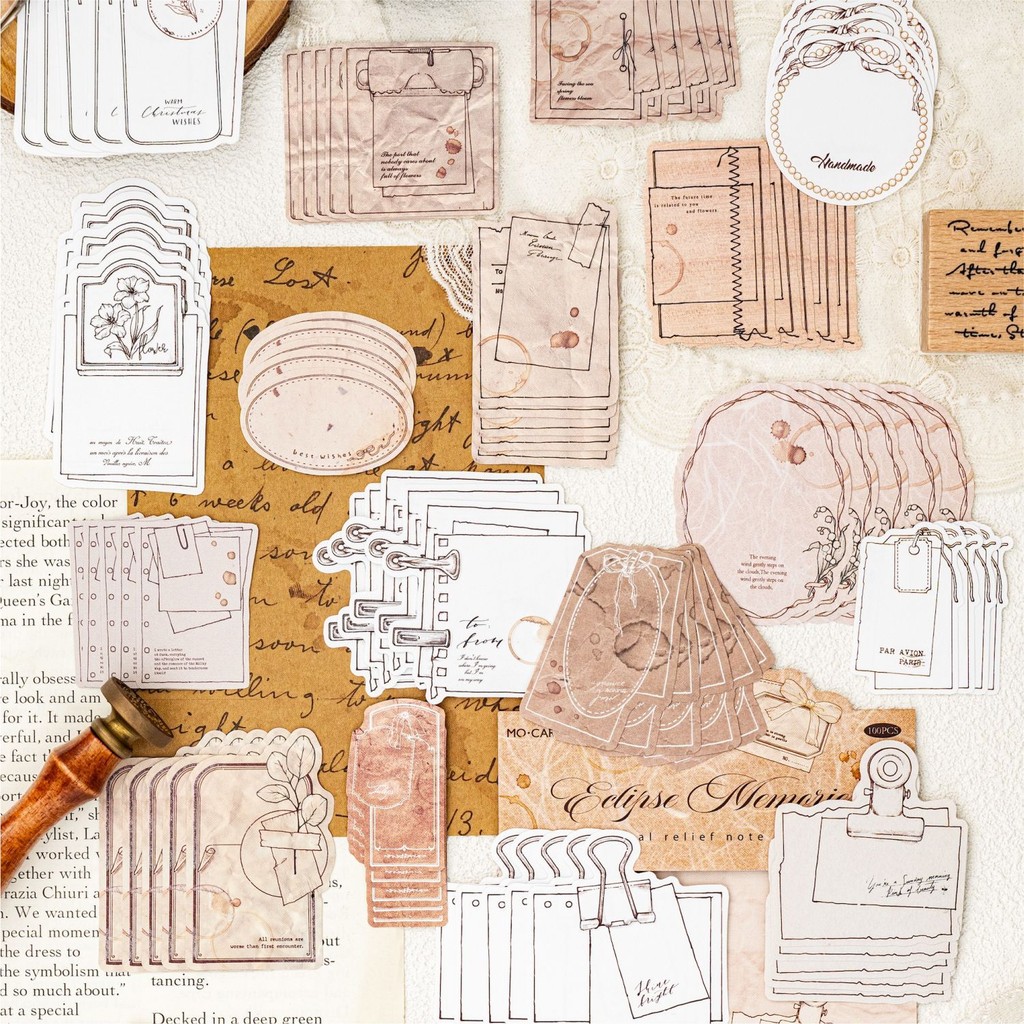 

100Pcs/Lot Memo Pads Material Paper Evening Breeze Chronicle Junk Journal Scrapbooking Paper