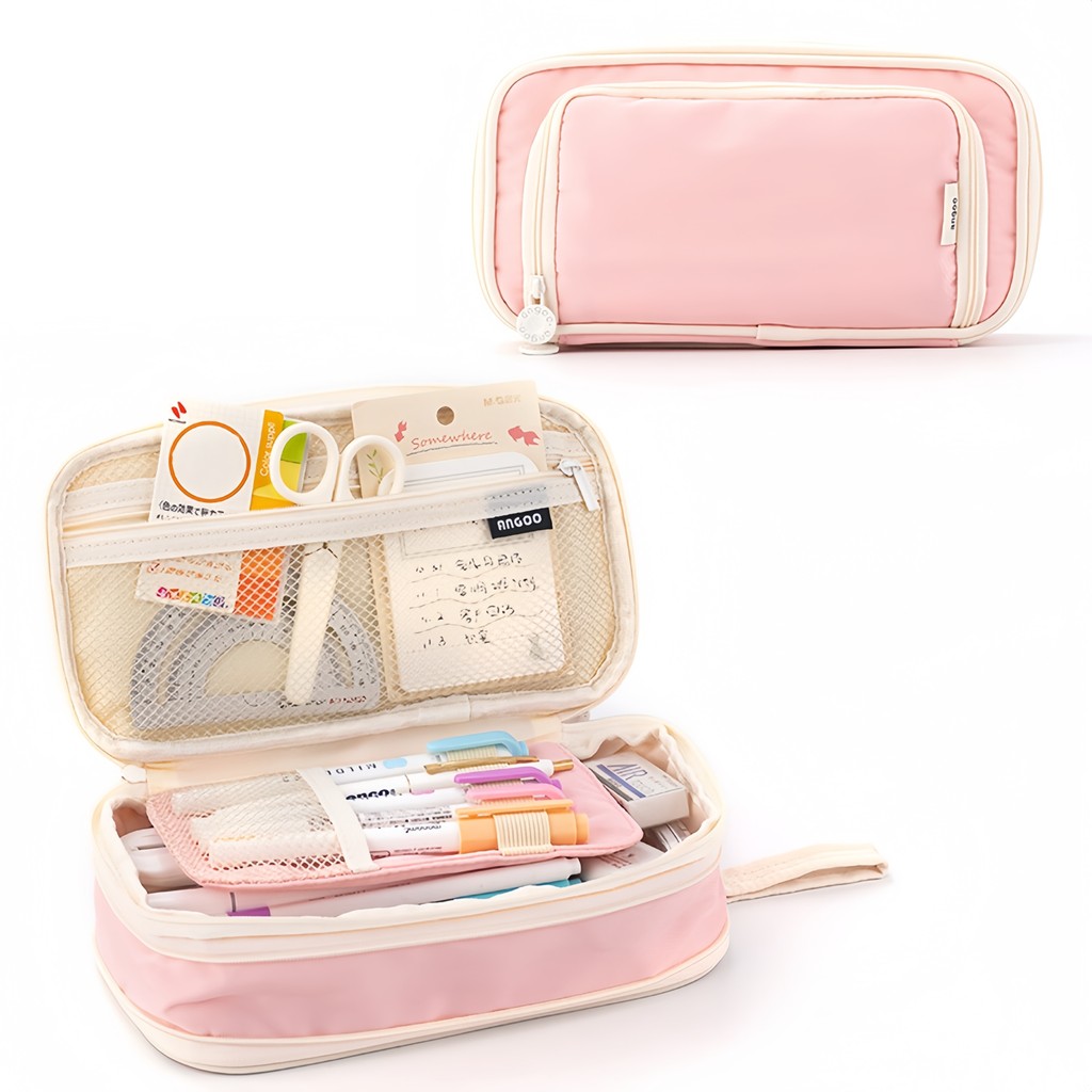 

Large Capacity Aesthetic Pencil Pouch,Easy To Carry School Bag Pencil Case,Minimalist Zipper Pencil