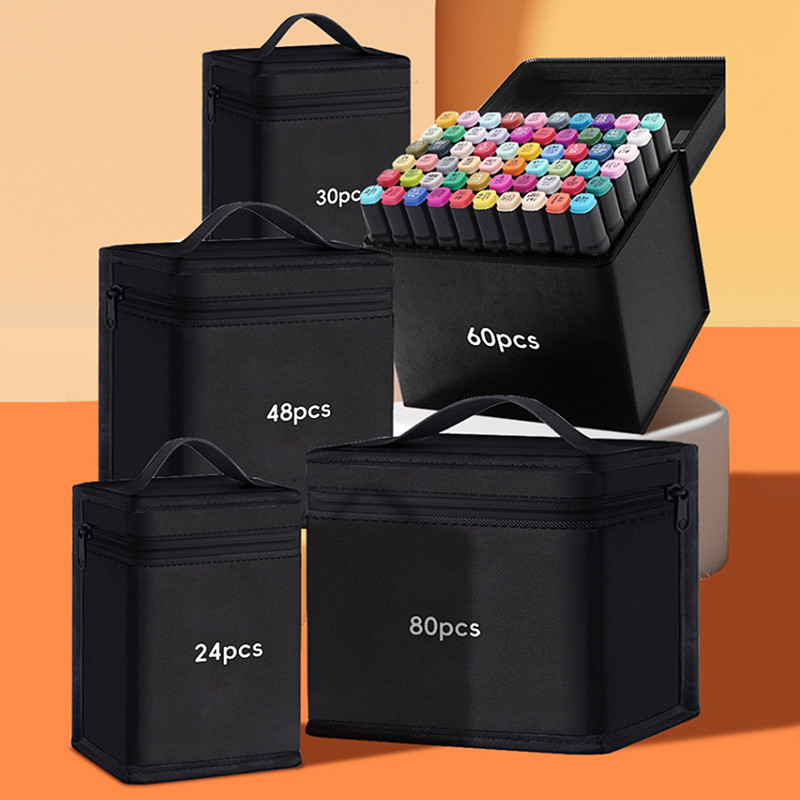 

40/60/80/100/120/168Pcs Markers Pen Storage Bag Massive Large Capacity Zipper Canvas Pencil Bag