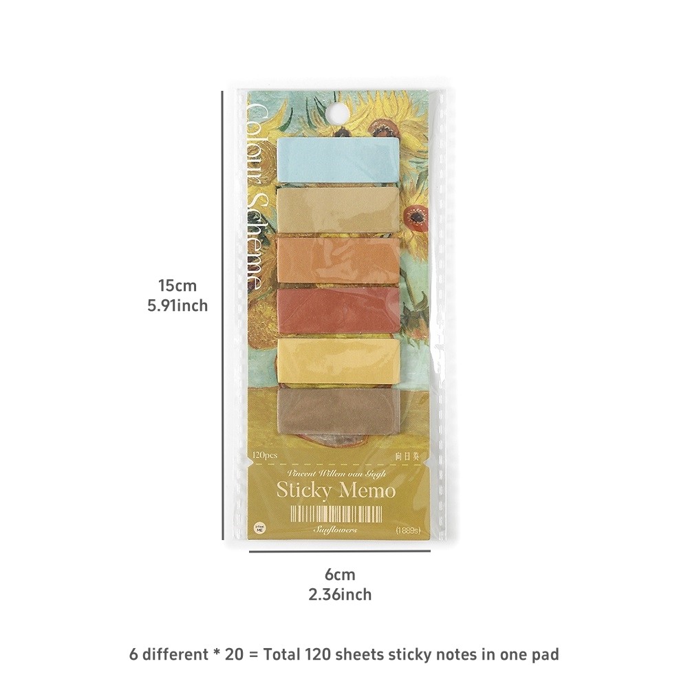 

1Pcs Artist Painting Color Scheme Sticky Notes 120 Sheets Memo Pad Self-Adhesive Index Stickers