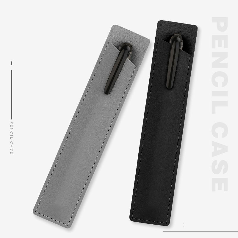 

3Pcs Soft Pencil Case Holder For One Pen Pu Leather Pencilcase Writing Materials Stationery Storage