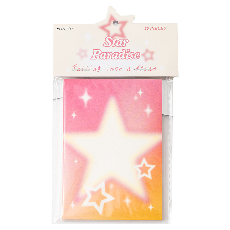 

50Sheets Aesthetic Dream Series Memo Pad Cute Non-Sticky Cartoon Notepad Ins Kawaii Girls Message