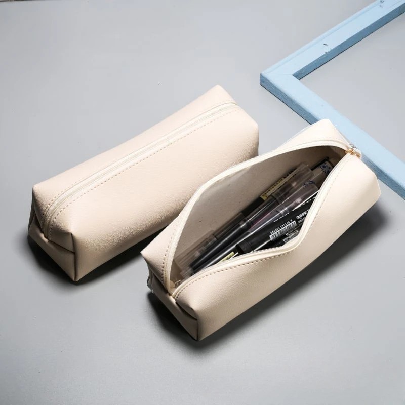 

Large Capacity Pu Leather Pencil Bag Stationery Holder Case Storage Box Zipper Pencil Pouch Student