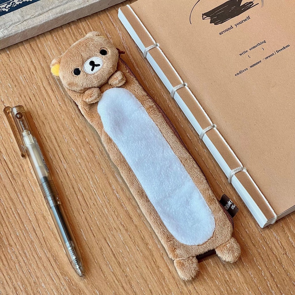 

Rilakkuma Pencil Cases Kawaii Cartoon Bear Pencil Pouch Organizer Kids With Strap Pen Bag School