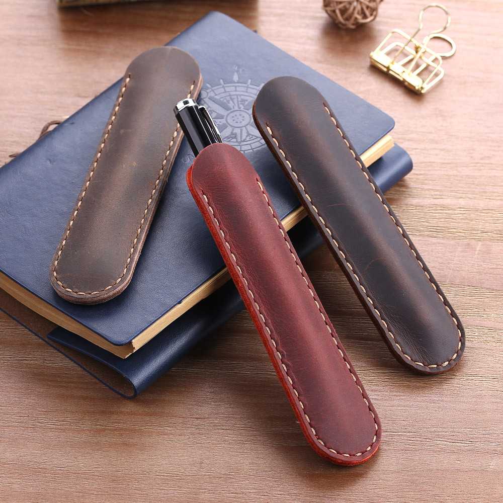 

Robrasim Handmade Genuine Leather Penbag And Cowhide Fountain Pencil Cover Bag