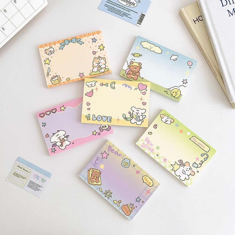 

Post School Supplies 50 Sheets Memo Pad Weekly Cute Label Notepad Self-Adhesive Cartoon Message