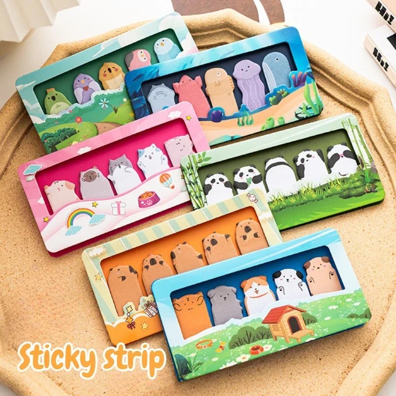 

Cute Animals Capybara Sticky Notes Mini Kitten Cat Dog Panda Memo Pad Gift For Kid Work Desk School