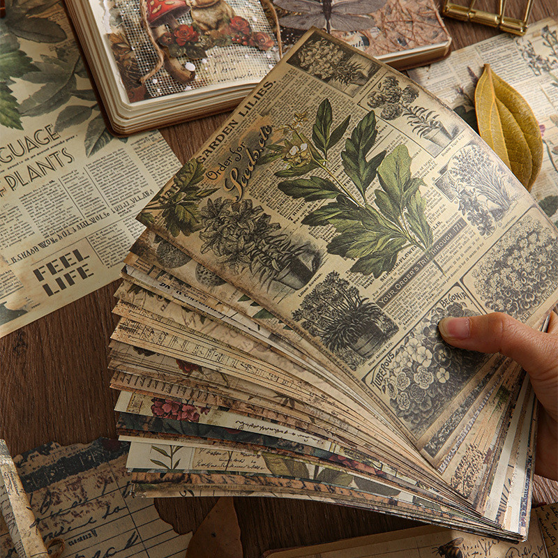 

30 Pcs Vintage Background Paper Diy Scrapbooking Supplies Collage Materials Decor Junk Journal