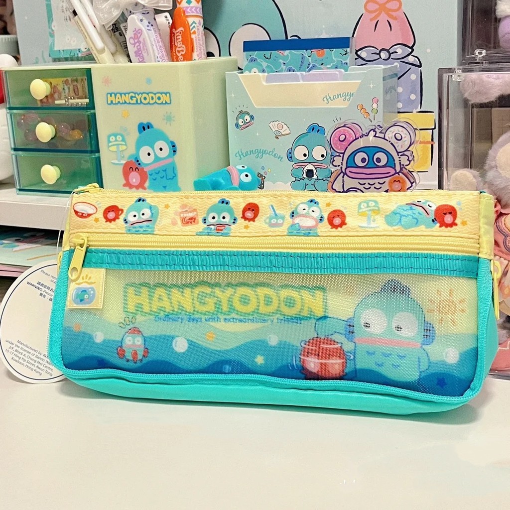 

New Sanrio Hangyodon Pencil Case Kawaii Anime Cartoon School Supplies Student Stationery Storage Bag