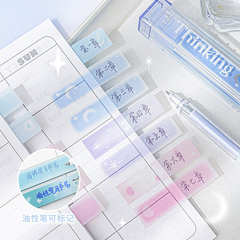 

Colorful Sticky Note Transparent Visiable Gradient Color Sticky Note Lovely Stationery Memo Pad