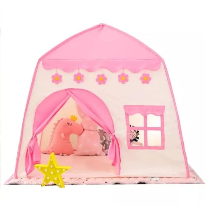 TENDA MAINAN ANAK PEREMPUAN TENDA MODEL RUMAH WARNA PINK DAN BIRU