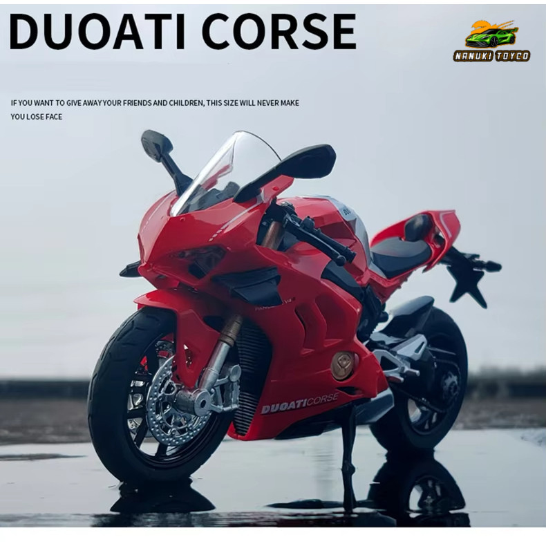 Diecast Huayi Ducati Panigale V4S 1/12 Alloy model miniatur motor balap koleksi hadiah anak-anak