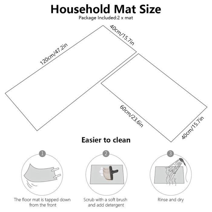 Keset Dapur Motif Bunga Set Kitchen Mat Panjang Anti Slip Penyerap Air