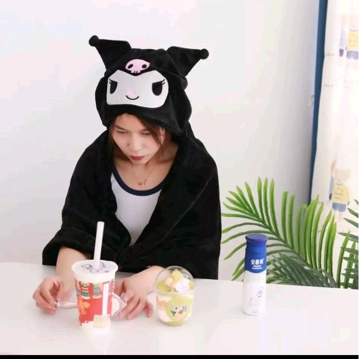 Selimut Hoodie Jubah Selimut Anak-Dewasa Sanrio My Melody Kuromi Cinnamoroll