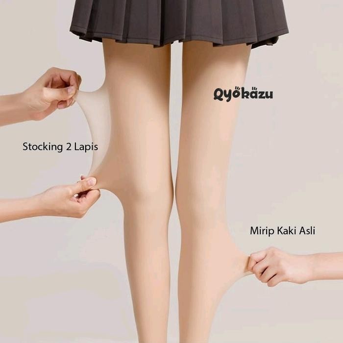 Aluna- Qyokazu Stocking Pantyhose Uv Semi Mijing Kulit Jepang Terlihat Seperti Kulit Kaki