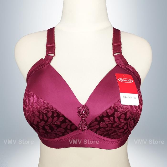 Satinya- Bra Cup C Jumbo Tanpa Kawat Misslily 233M Kait 3 Bh Jupe Miss Lily Original Busa
