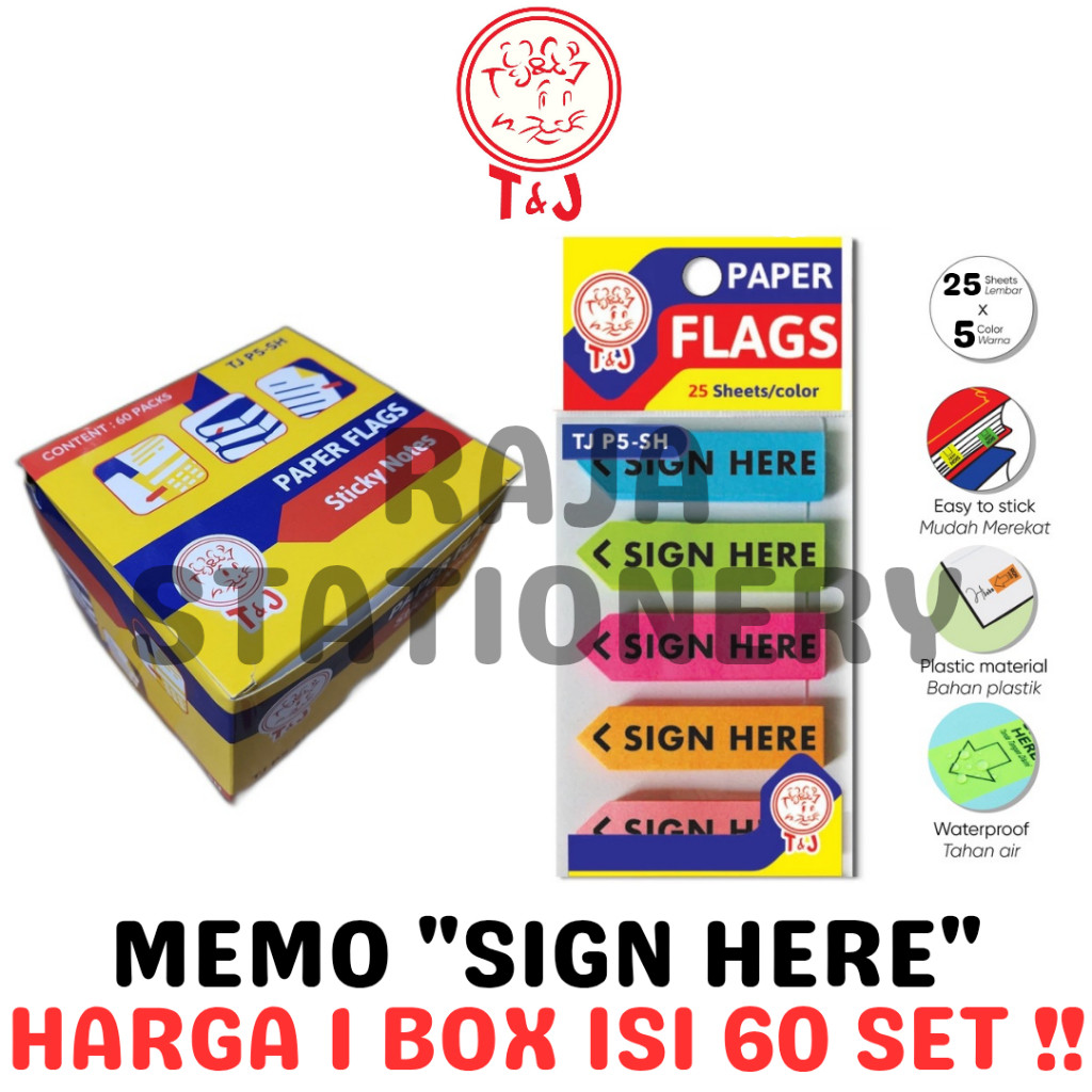

TOM & JERRY SIGN HERE MEMO STICK INDEX NOTES STICKER "Sign Here" SET LABEL TANDA TANGAN DISINI TOM JERRY TJ-P5-SH BOX [60PCS] - RAJA BIGBOX
