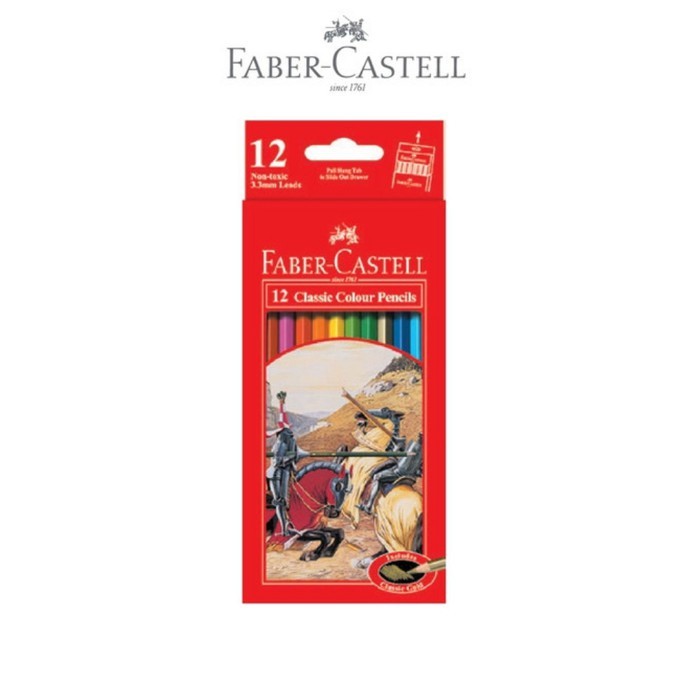 

FABER CASTELL 12 CLASSIC COLOUR PENCILS / PENSIL WARNA FABER CASTELL 12 WARNA - RAJA BIGBOX