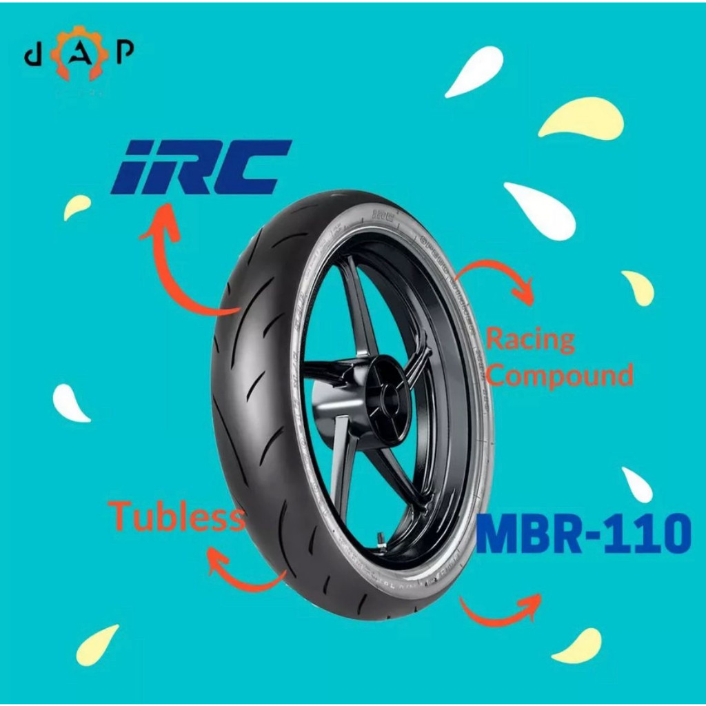 BAN MOTOR MATIC RING 14 IRC MBR-110 110/80-14 (RACE COMPOUND) TUBELESS BAN MOTOR AEROX, VARIO 160