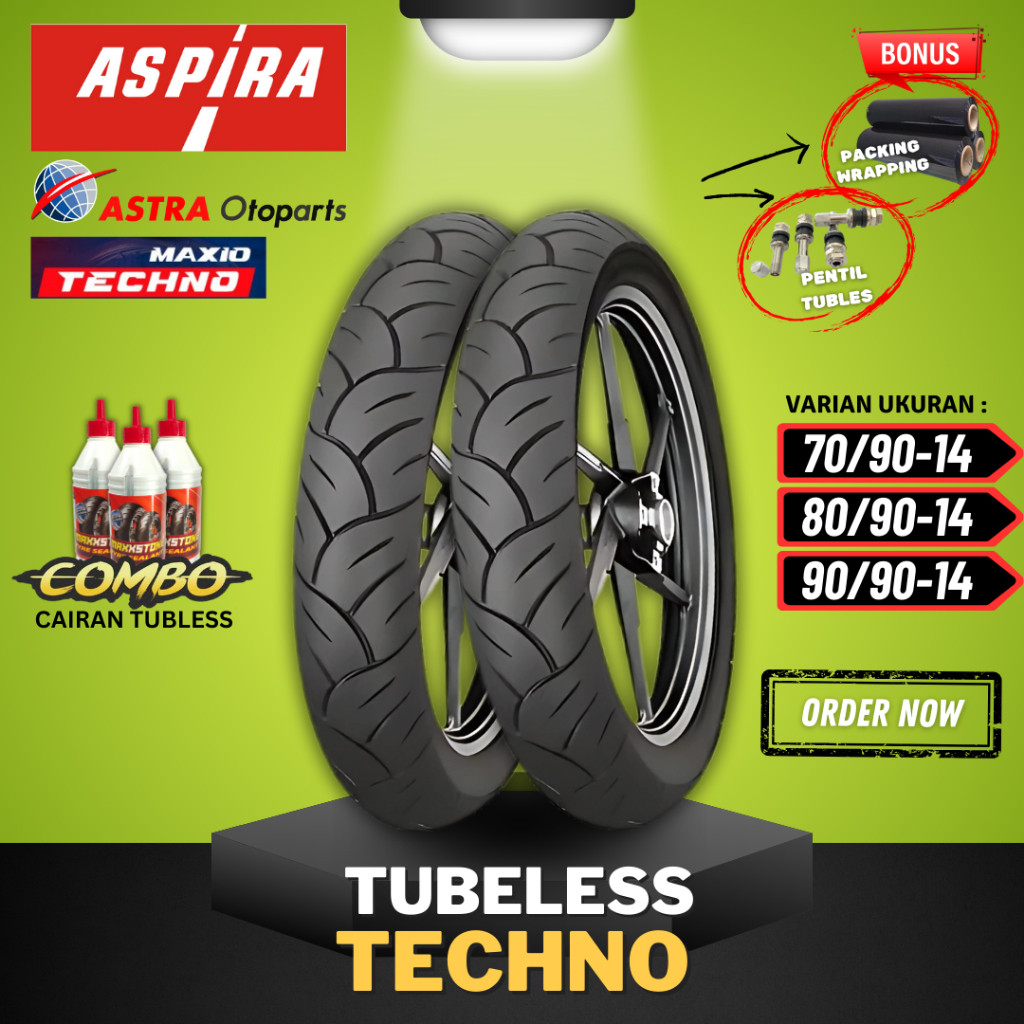[READY COD] BAN ASPIRA TUBELESS / BAN TUBLES ASPIRA MAXIO TECHNO RING 14 / BAN LUAR ASPIRA RING 14