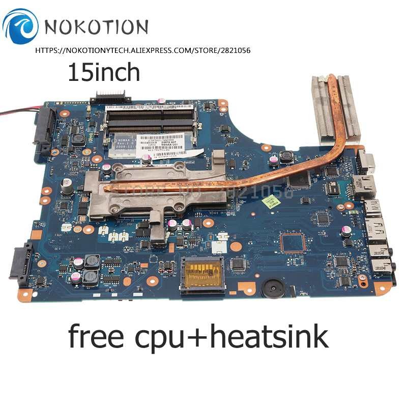 NOKOTION NSWAA LA-5321P For TOSHIBA L500 L505 Motherboard 15 inch free cpu+heatsink fit for LA-5322P
