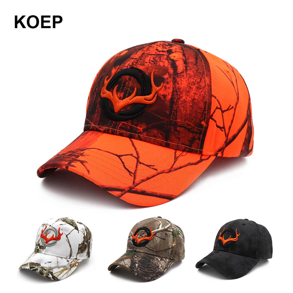 Koep New Camo Baseball Cap Fishing Caps Men Outdoor Hunting Camouflage Jungle Hat 3D Deer Head