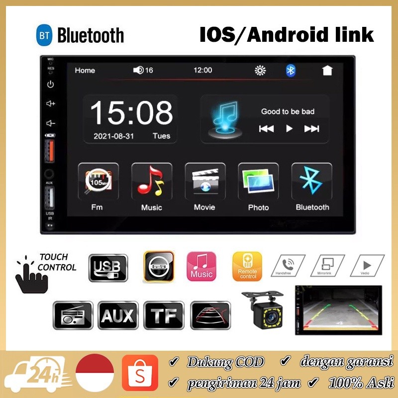 Ready ya,cod 7021/7101/7018b Head Unit Android Double Din 7 Inch Bluetooth Audio Car MP3 MP5 Player
