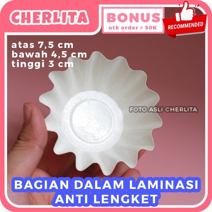 [Bestone] Kertas Cup Brownies Tebal Foodgrade Cupcake Kue Potong Cantik Laminasi