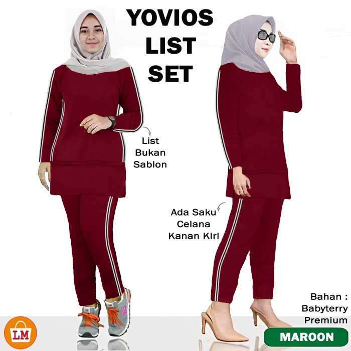 Baju Training Set Zipper Senam Ibuibu Pakean Yoga Gym Fitness Murah One Set Seragam Ibu2 Terbaru 202