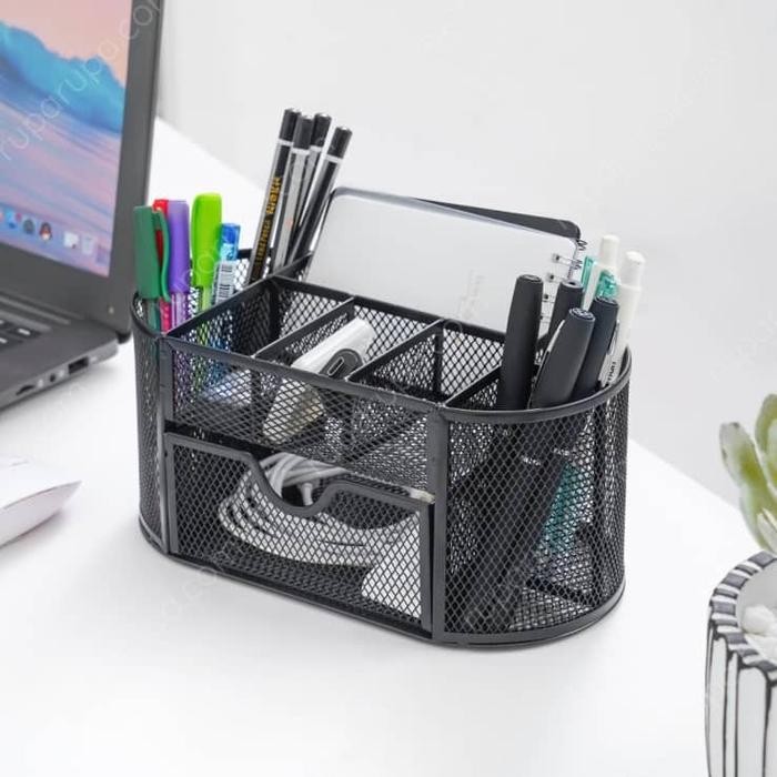 

Rak Organizer Alat Tulis Serbaguna Desk Jaring Besi 22x11cm WMO IF6304