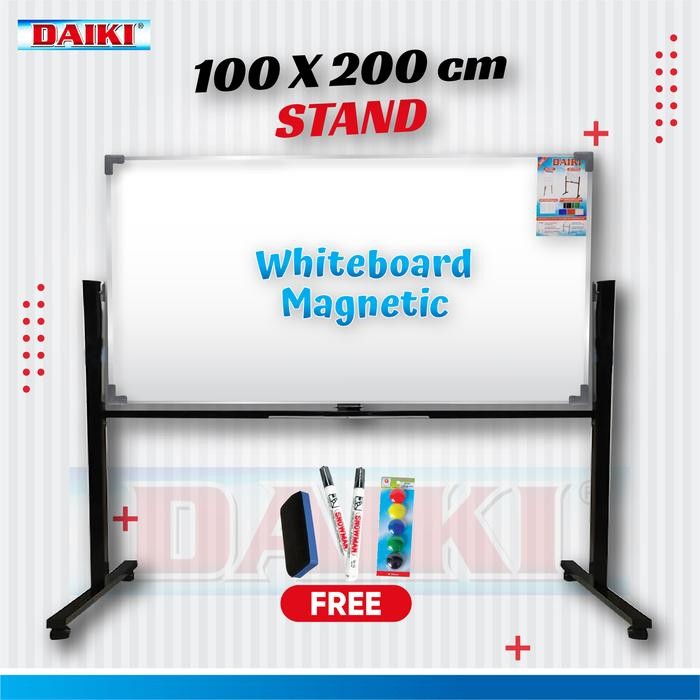 

Whiteboard DAIKI magnetic Double face stand uk 100x200 Cm